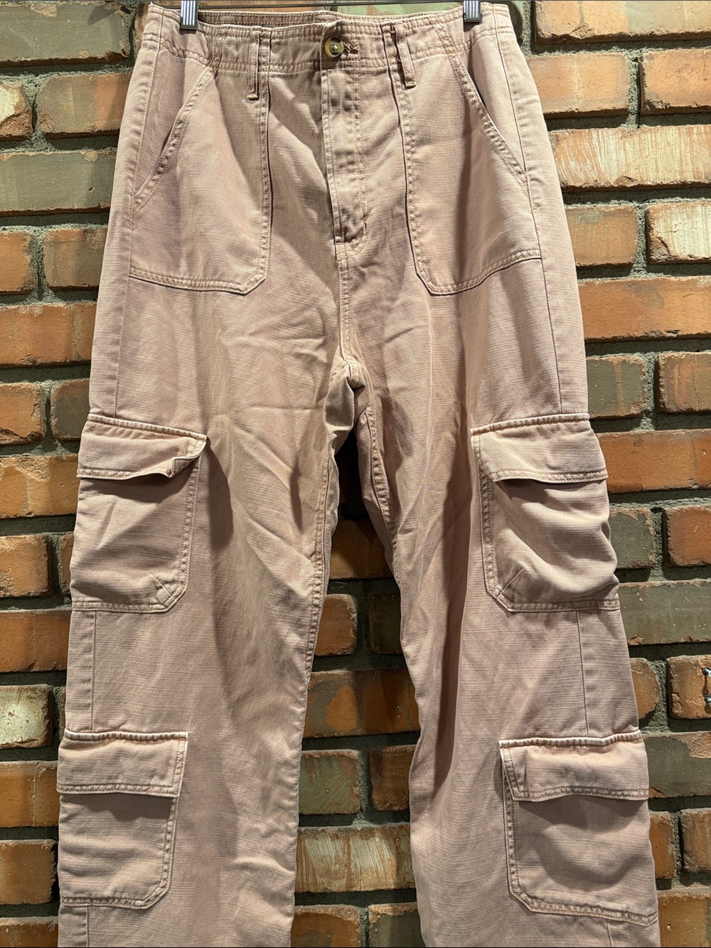 a.n.a Dusty Rose Cargo highest rise, vintage straight